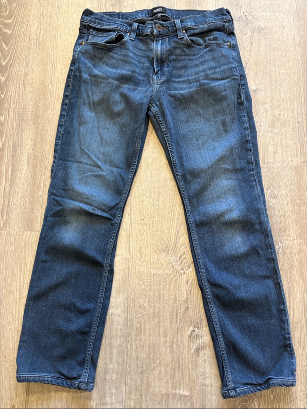 PAIGE Men's Federal Straight Leg Jeans in Dark Blue Wash